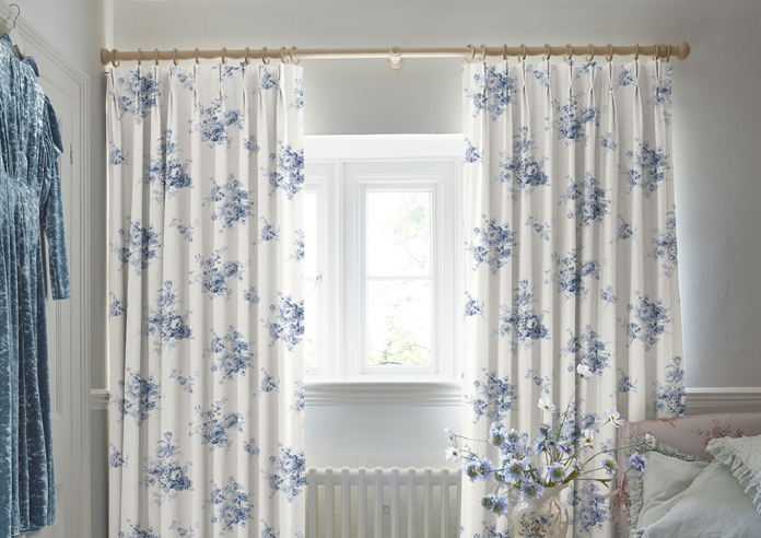 Shabby Chic by Rachel Ashwell Sunbleached Floral, China Blue - Made to Measure Curtains - Image 3